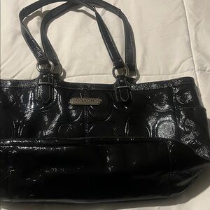 Coach Shiny Black Shoulder Bag